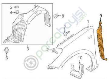 Kia Cerato Ön Çamurluk İzolasyonu Sol Orjinal | 84141A7000