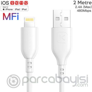KUULAA 2M MFI Sertifikalı 2.4A İPhone 11,11Pro XS XR-8 Usb kablo
