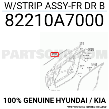 Kia Cerato Ön Kapı Cam Çıtası Dış Sol Orjinal | 82210A7000
