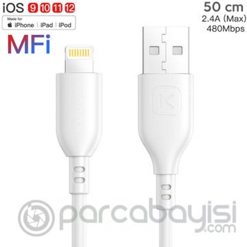KUULAA 0.5M MFI Sertifikalı 2.4A İPhone 11,11Pro XS XR-8 Usb kablo