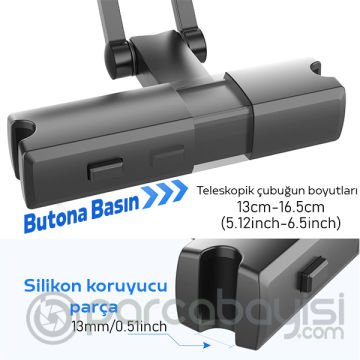 ALLY Universal Arka Koltuk 4.7- 12.3 İnch Kadar Tablet Telefon Tutucu