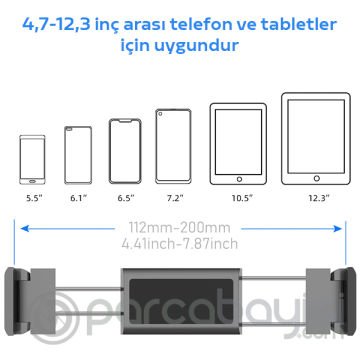 ALLY Universal Arka Koltuk 4.7- 12.3 İnch Kadar Tablet Telefon Tutucu