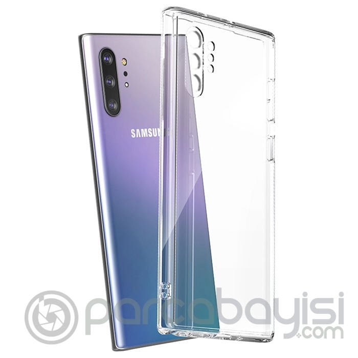 Ally SM Galaxy Note 10+ Plus (SM-N975F) Kılıf Kamera Korumalı Ultra İnce Şeffaf Silikon Kılıf