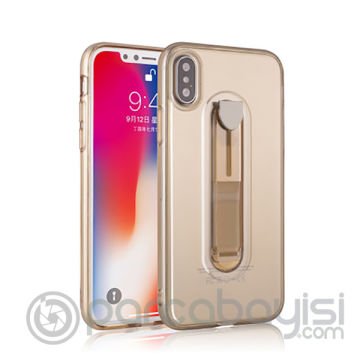 İphone X Xs Selfie Yüzüklü Şeffaf Silikon Kılıf
