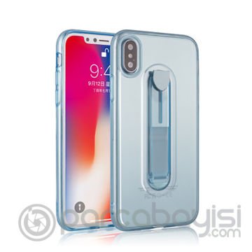 İphone X Xs Selfie Yüzüklü Şeffaf Silikon Kılıf