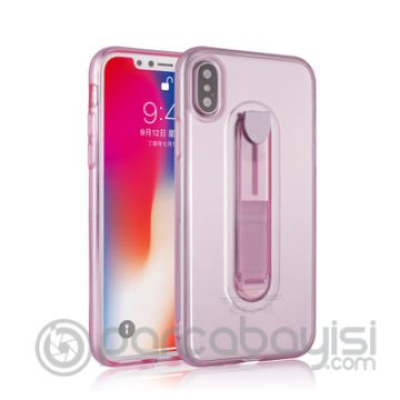 İphone X Xs Selfie Yüzüklü Şeffaf Silikon Kılıf