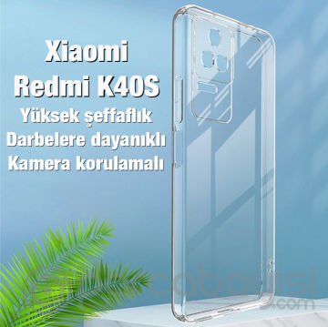 Ally Xiaomi Redmi K40S Kılıf Kamera Korumalı Ultra İnce Şeffaf Silikon Kılıf