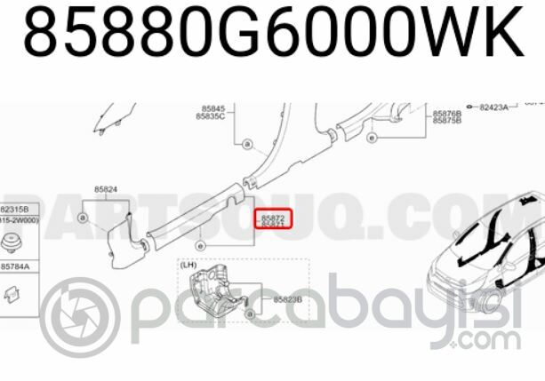 Kia Picanto Ön Sağ Marşbiyel Eşik Bakaliti Orijinal | 85880G6000WK