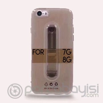 iPhone SE3-SE2 İPhone 8-7 Kılıf Selfie Yüzüklü Şeffaf Silikon Kılıf