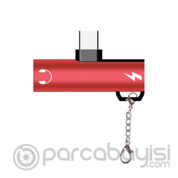 Anahtarlık Usb Type C 3.5mm Kulaklık Ve Şarj Dönüştürücü Başlık Adaptör