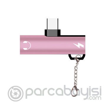 Anahtarlık Usb Type C 3.5mm Kulaklık Ve Şarj Dönüştürücü Başlık Adaptör