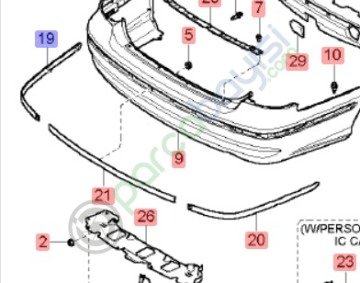 Arka Tampon Köşe Çıtası Sol Orjinal | 866713F001