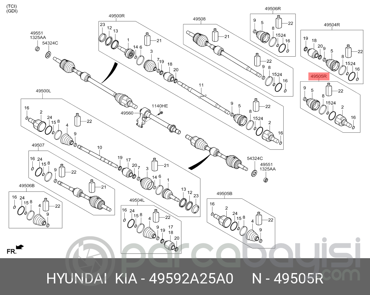 Kia Ceed Ön Aks Kiti Sağ Orjinal | 49592A25A0