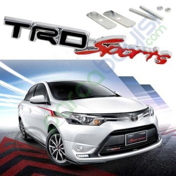 Trd Sports Ön Panjur Metal 3D Logo Amblem Sticker Siyah Kırmızı