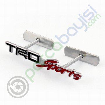 Trd Sports Ön Panjur Metal 3D Logo Amblem Sticker Siyah Kırmızı
