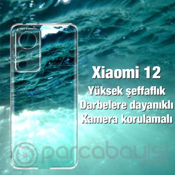Ally Xiaomi 12 Kılıf Kamera Korumalı Ultra İnce Şeffaf Silikon Kılıf