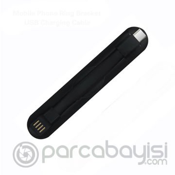 2in1 Usb Type C Mini Usb Şarj Ve Telefon Yüzük Tutucu Stand