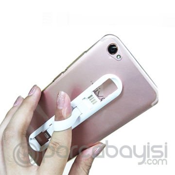 2in1 Usb Type C Mini Usb Şarj Ve Telefon Yüzük Tutucu Stand