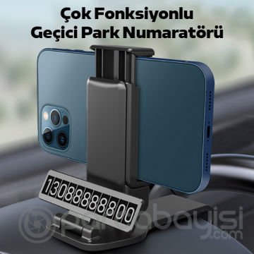 ALLY 360 Dönerli Mouth Oto-Araç Torpido Uzeri Telefon Tutucu Park Numaratörü