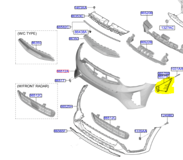 Kia Stonic Ön Tampon Hava Kanalı Sol Orjinal | 86573H8HA0