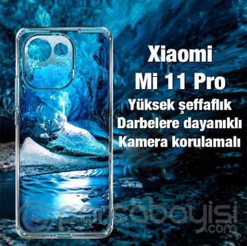 Ally Xiaomi Mi 11 Pro Kılıf Kamera Korumalı Ultra İnce Şeffaf Silikon Kılıf
