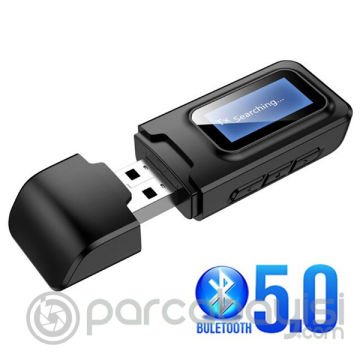 ALLY 2in1 Bluetooth 5.0 Mini USB Adaptör+Fm Transmitter Lcd Ekranlı