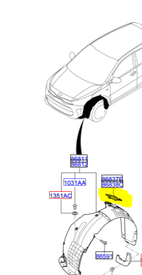 Kia Stonic Hız Sensör Kapak Sol Orjinal | 86837H8400