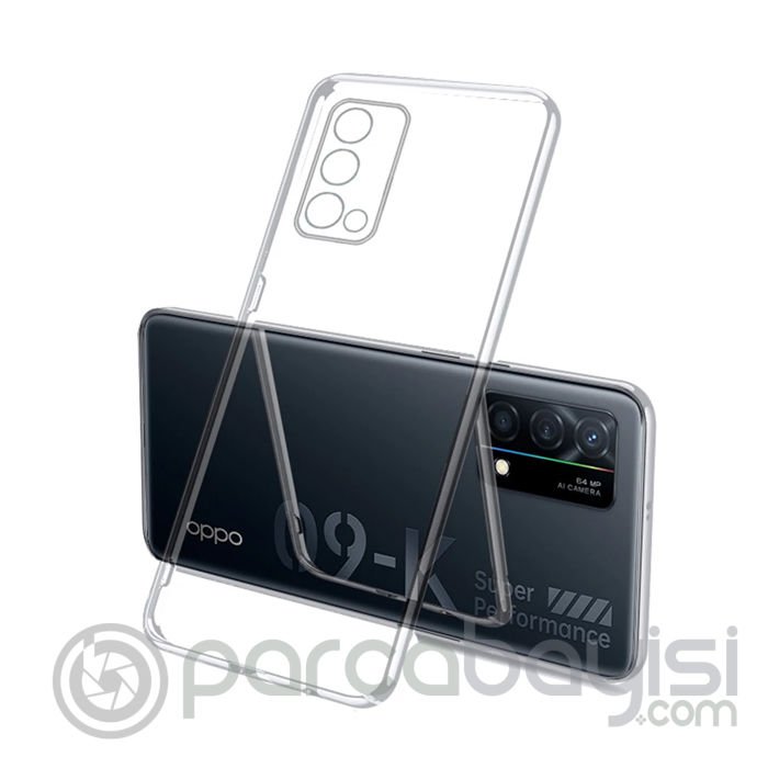 Ally OPPO K9 5G Kılıf Kamera Korumalı Ultra İnce Şeffaf Silikon Kılıf