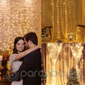 ALLY Peri Telli Perde LED Işık 3x3 metre 300 Ledli  Kumandalı Usbli 8 Animasyonlu