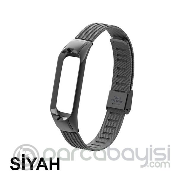 Lüx Xiaomi Mi Band 3 Akıllı Saat Çelik Toka Kayış Kordon
