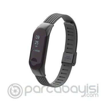 Lüx Xiaomi Mi Band 3 Akıllı Saat Çelik Toka Kayış Kordon