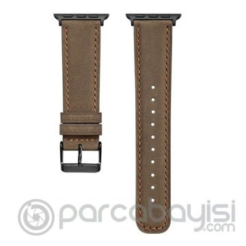 Ally Apple Watch 7-8 45mm 6-5-4 44mm Lüx Deri Kordon Kayış 3-2-1 42mm