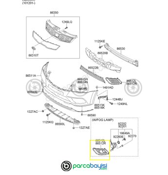 Ceed Ön Tampon Izgarası Sol Orjinal | 865631H700
