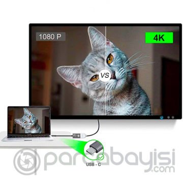 Ally Usb Type-C den 4K UHD HDMI HDTV Dönüştürücü Adaptör (4K 30Hz) Kablo