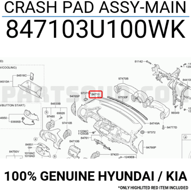 Kia Sportage Ön Torpido Komple Orjinal | 847103U010Wk