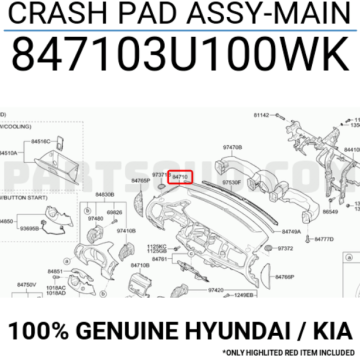 Kia Sportage Ön Torpido Komple Orjinal | 847103U010Wk