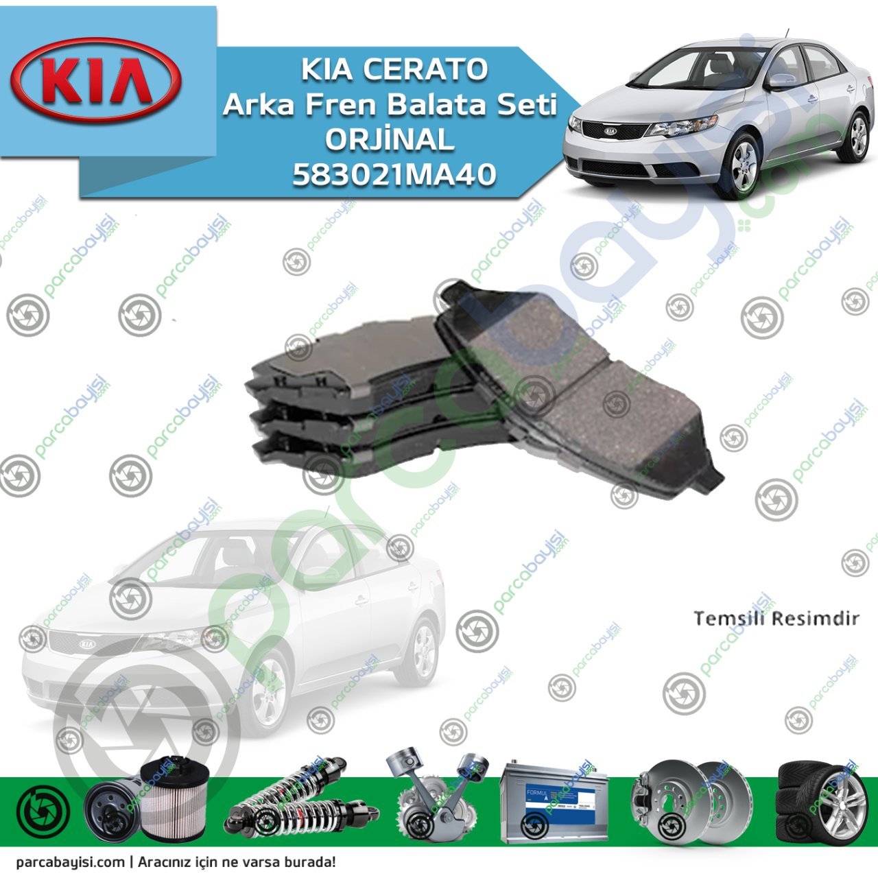 Kia Cerato Arka Fren Balata 583021Ma40 Orjinal | 583021Ma00