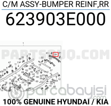 Kia Sorento Arka Tampon İç Demiri Orjinal | 623903E000