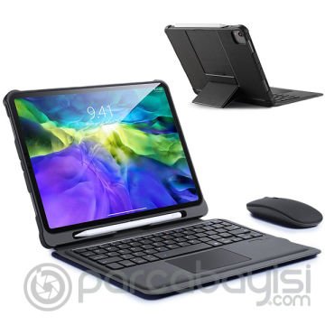 Dux Ducis iPad 11 Pro 10.9 Kablosuz Bluetooth Klavye Touchpad Kılıf 2021-2020-2018