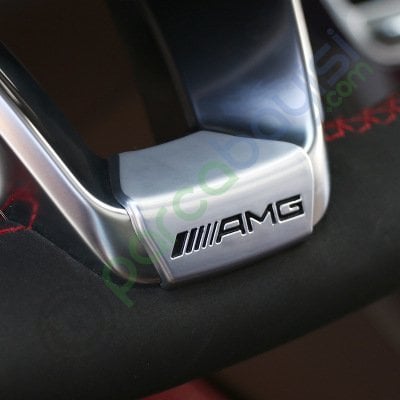 Mercedes Amg Direksiyon 3D Amblem Logo Sticker Krom Geniş Boy