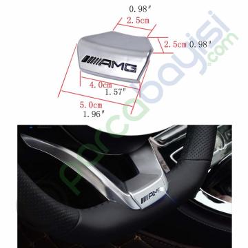 Mercedes Amg Direksiyon 3D Amblem Logo Sticker Krom Geniş Boy