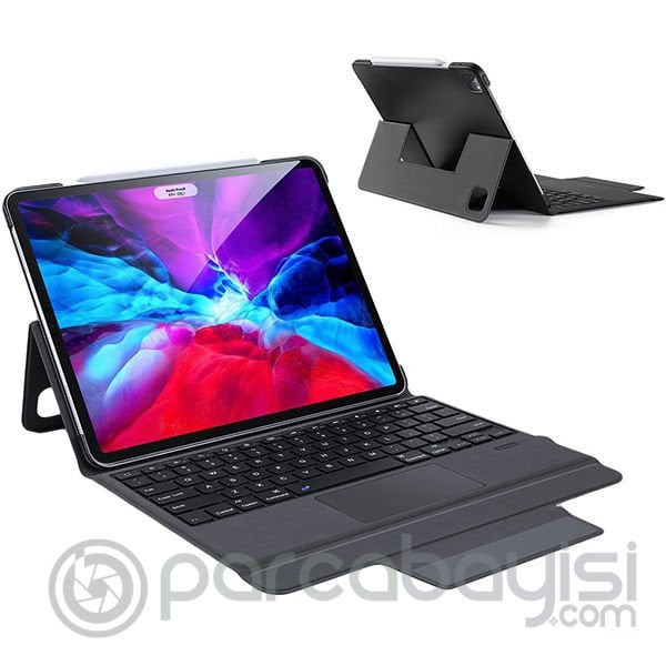Dux Ducis iPad Pro 12.9 2021-2020-2018 Kablosuz Bluetooth Klavye Touchpad Kılıf