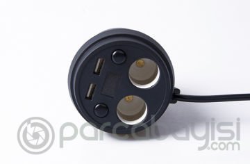ALLY Car Cup Cift Usb Dijital Gostergeli Araç Şarjı