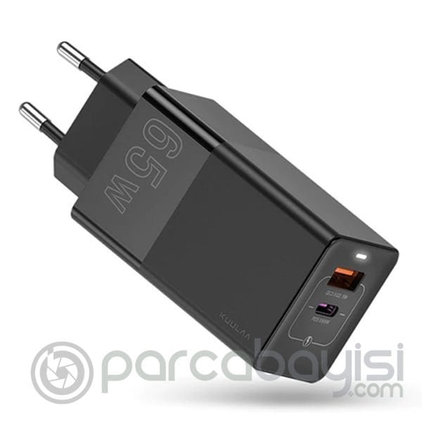 KUULAA 65W Gan Hızlı Şarj Aleti QC-PD 3.0 Hızlı Macbook Pro Şarj Aleti