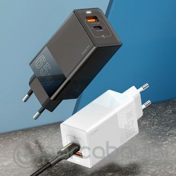 KUULAA 65W Gan Hızlı Şarj Aleti QC-PD 3.0 Hızlı Macbook Pro Şarj Aleti