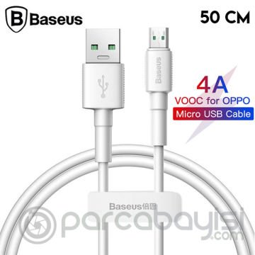 Baseus Mini White Micro USB 4A OPPO VIVO Dash Usb Şarj Kablosu 0.5cm