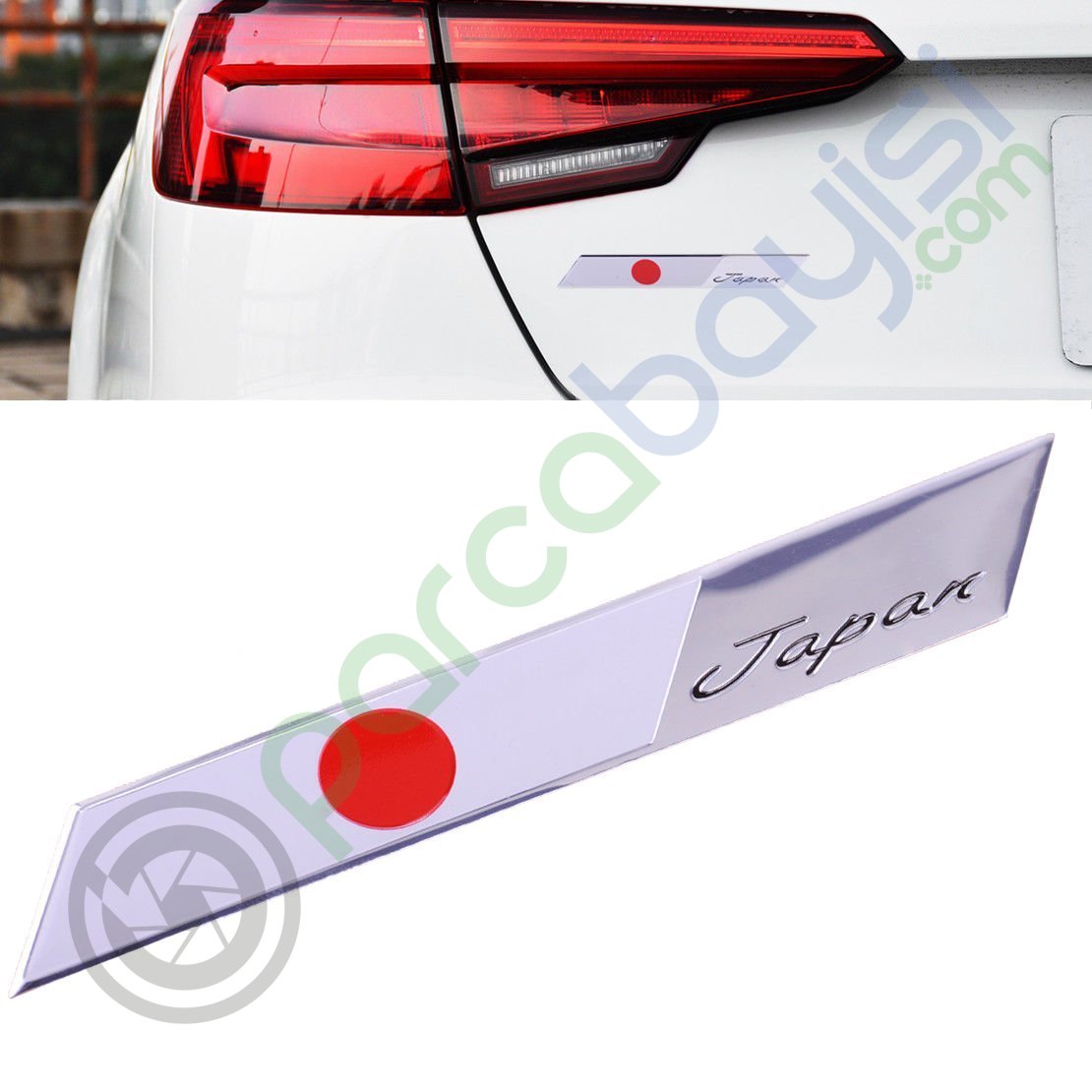 Japan Flag 3D Metal Logo Sticker
