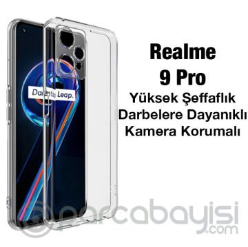 Ally Realme 9 Pro Kılıf Kamera Korumalı Ultra İnce Şeffaf Silikon Kılıf
