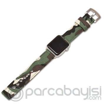 Ally Apple Watch 7-8 45mm 6-5-4 44mm Jeep Nylon Kayış Kamuflaj 3-2-1 42mm