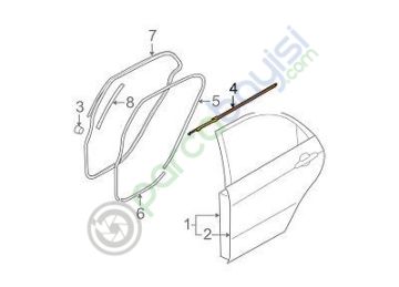 Kia Cerato Arka Kapı Cam Fitili Sol Orjinal | 832102F001
